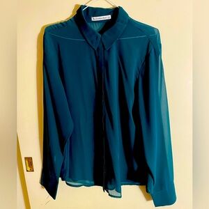Abercrombie & fitch dark green blouse
